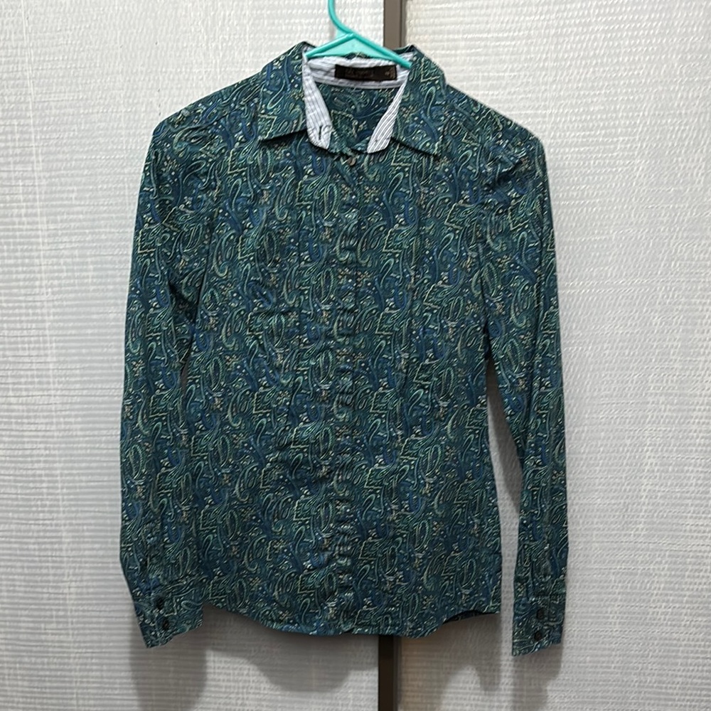 Green Paisley Long Sleeve Shirt